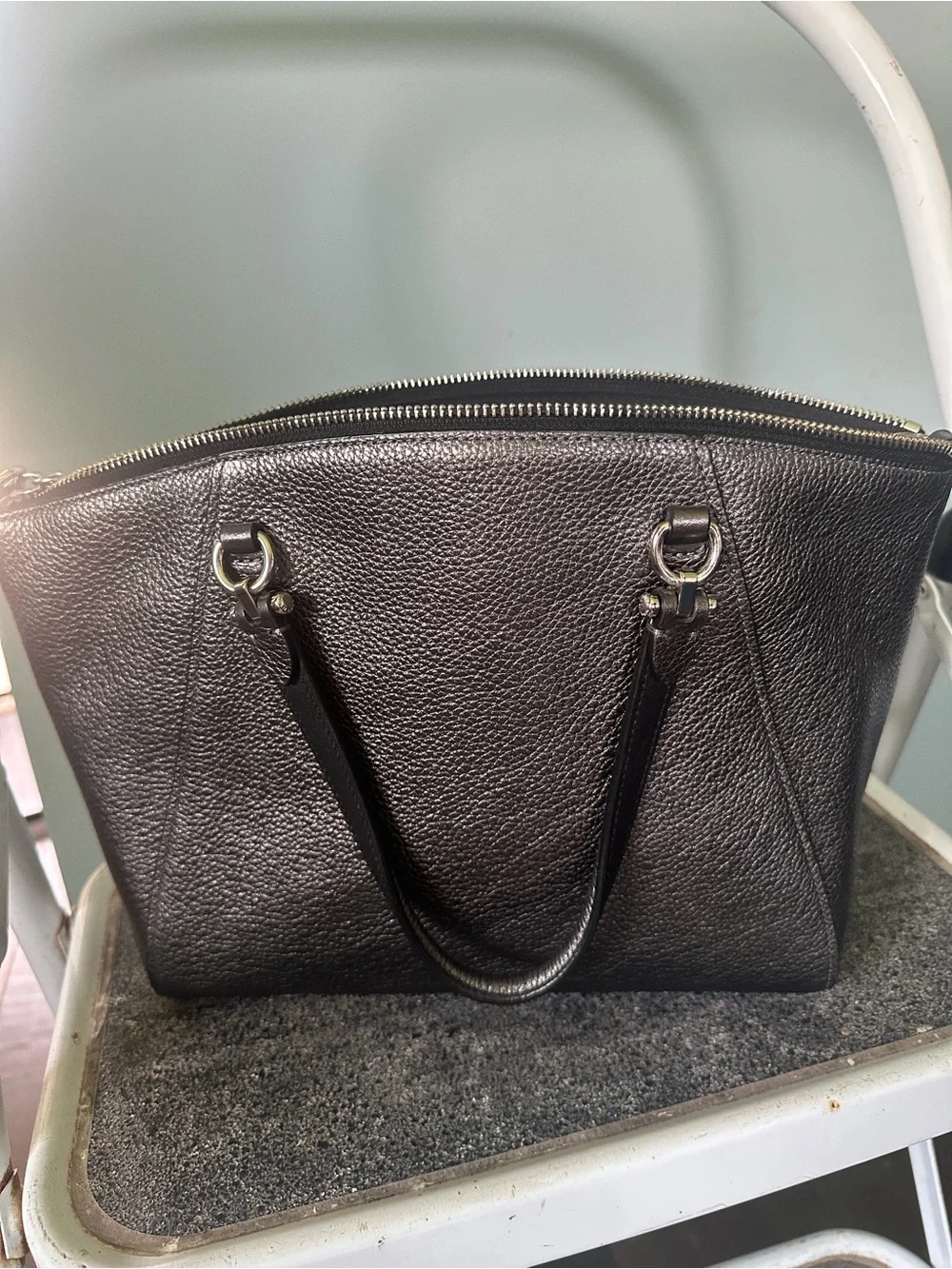 Coach Prairie Satchel 22788 Metallic Graphite Leather Crossbody